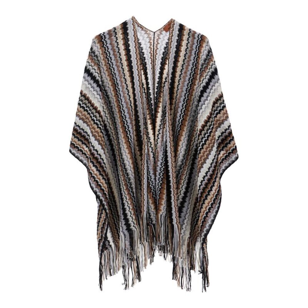 Missoni Women Scarf In Wool And Viscose With Missoni Motif And Brown Unisex